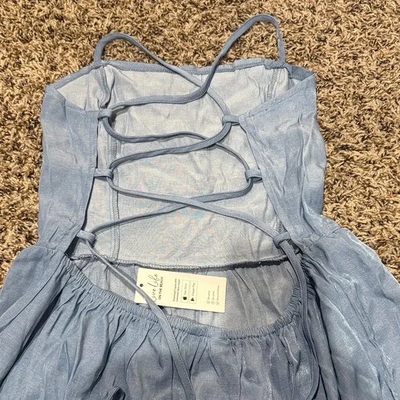 CUPSHE Blue Spaghetti-Strap Backless Maxi Dress - Picture 8 of 8